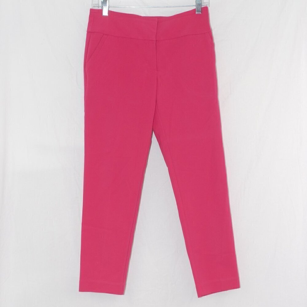 Pink Dress Pants Slacks Straight Leg 7th Avenue New York & Company Size 2 Womens